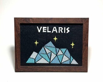ACOTAR Velaris Framed Embroidered Art; A Court of Thorns & Roses, Rhysand, Fae, Bookish, Book, Embroidery, Craft, Hobby, Sarah J Maas, SJM
