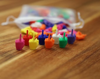 Mini Middle Fingers - Funny Plastic F-U Hands in Bold Colors or Mix Pack