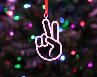 Peace Sign Christmas Ornament - Peace and Love