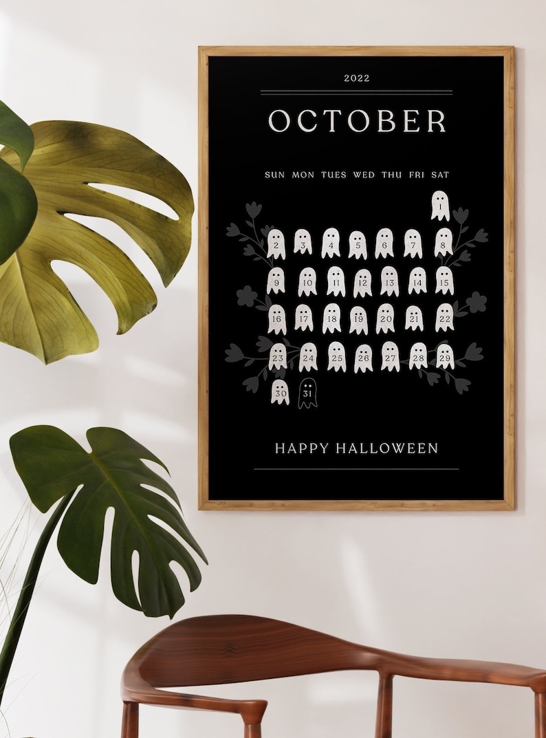 October 2022 Halloween Countdown Calendar, Fall Flower Decorations