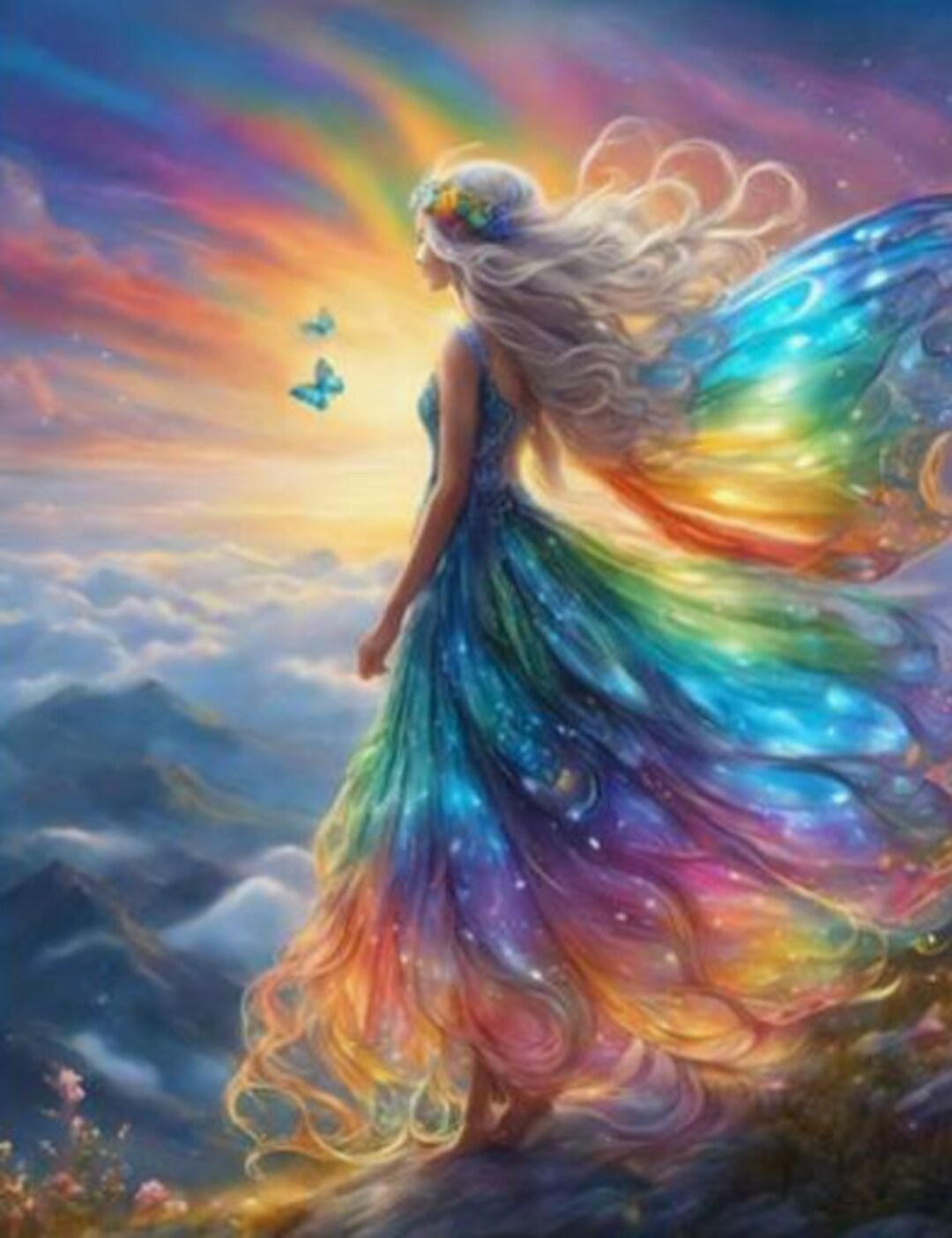 Sunset Fairy Diamond Painting Kit 30x40cm Full ROUND Drill Fairy