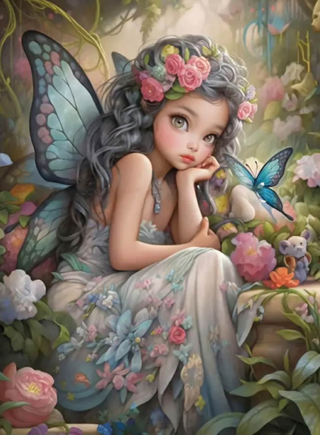 Fairy Diamond Painting Kit 30x40cm Full ROUND Drill Fairy Diamond