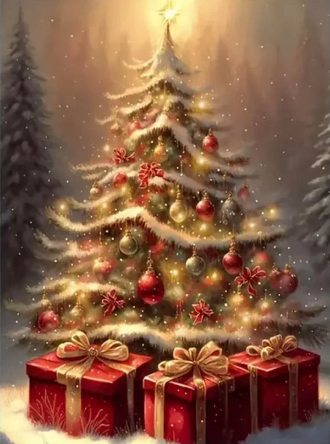 Christmas Tree Diamond Painting Kit 40x50cm Full ROUND Drill Christmas