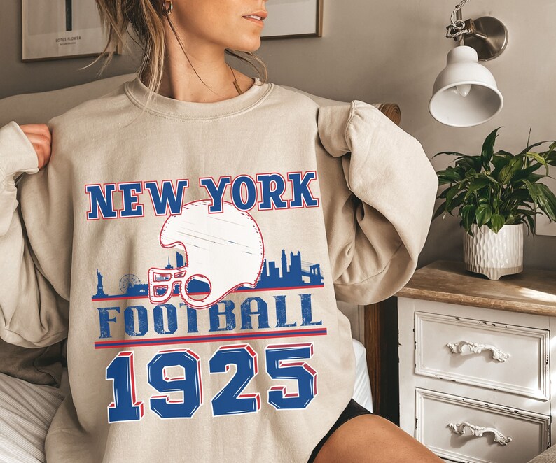 Vintage New York Football Sweatshirt, New York Crewneck, NYC Football Sweatshirt, New York Sweatshirt Cute, NYC Football Shirt image 1