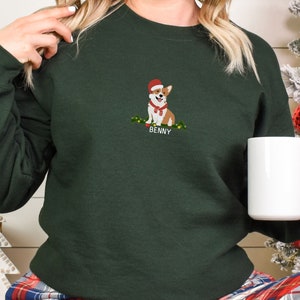 Custom Christmas Corgi Sweatshirt | Christmas Sweatshirt for Dog Lovers | Customized Dog Name Shirt | Custom Corgi Christmas Sweater