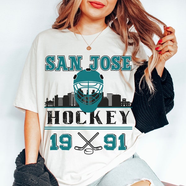 Vintage San Jose Hockey T Shirt, Retro San Jose Hockey Shirt, San Jose Tshirt, Cute San Jose Tee, San Jose Hockey Shirt for Women