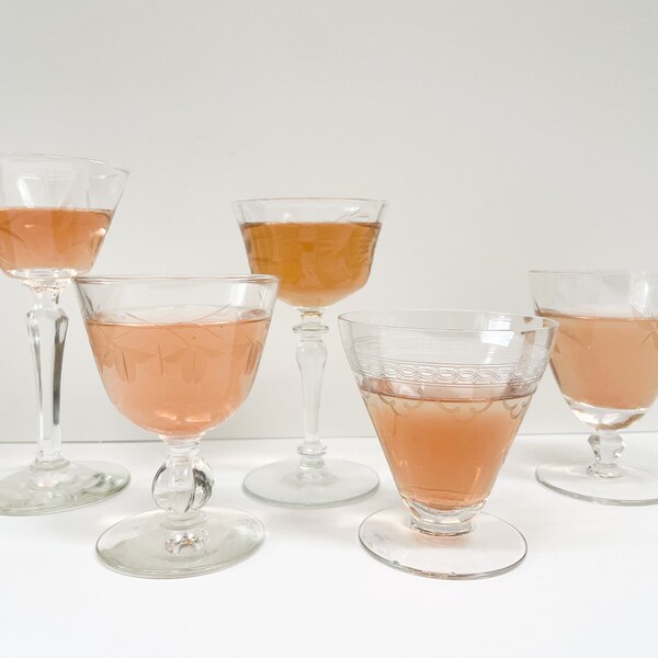 Vintage Cocktail Glasses Etsy