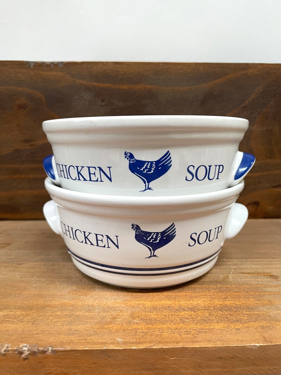 Vintage FTDA Chicken Soup Bowls 1980s Chicken Soup Bowl Etsy