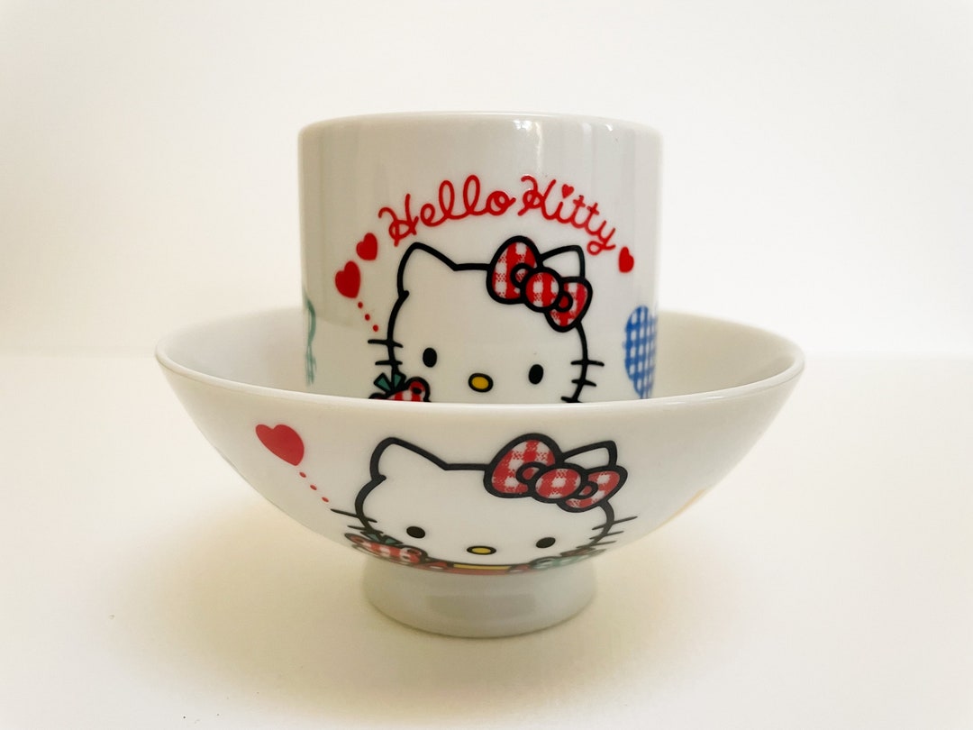 RARE Sanrio Hello Kitty Tea Cup and Rice Bowl Hello Kitty Etsy