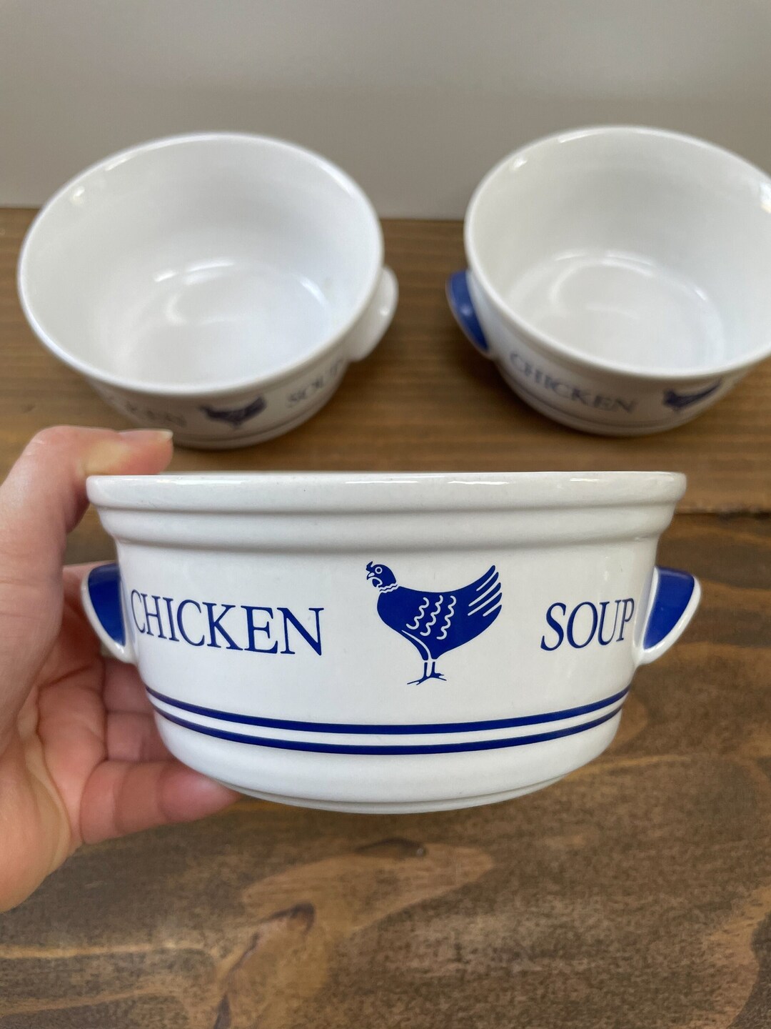 Vintage Chicken Soup Bowls Chowder Bowls French Onion Soup Etsy