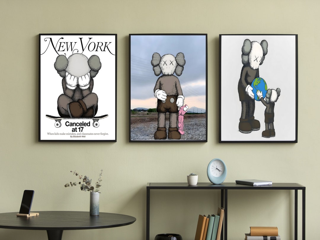 Kaws Kaw Kaws Poster Set of 3 Pop Art . Wall Art Fine Etsy