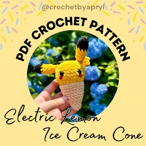 Von Pikachu inspirierte Eistüte PDF Häkelanleitung