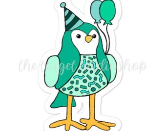 Birthday Celebration Bird Sticker