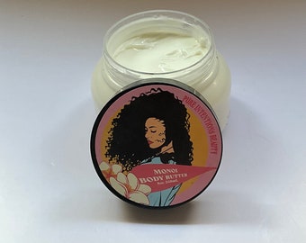 Monoi Butter Cream Hydrating Non-Greasy, No-Melt Body Cream | Shea Butter Kokum Butter Mango Butter | Natural + Vegan Lotion Moisturizer