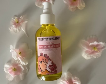Sakura Cleansing Oil to Milk Glow | EASY WASH OFF (no residue) | Clear, Glowing, Glass Skin - Vegan Double Cleanser | Handmade