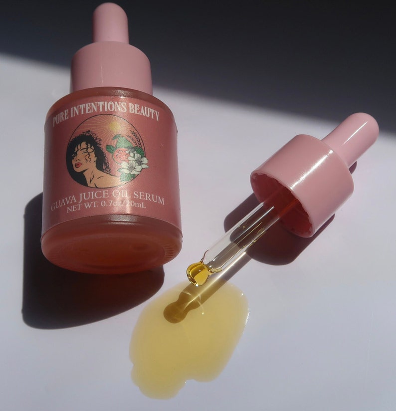 Illuminating Guava Oil Serum Glass Skin Vegan Squalane Plumping, Hydrating, Dewy Skin Facial Oil Vegan, Cruelty-free,Handmade image 4