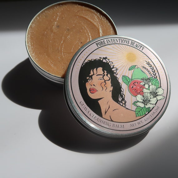 Cleansing Balm Guava Makeup Remover for Double Cleansing - EASY WASH OFF+No Residue,  | Vegan, Organic, Cruelty-Free, and Handcrafted