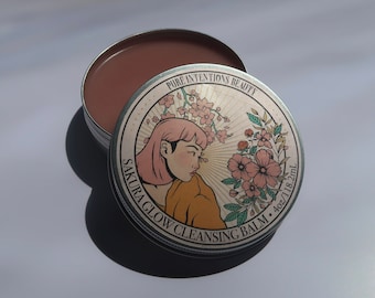 Sakura Glow Cleansing Balm | EASY WASH OFF (no residue) | Clear, Glowing, Glass Skin - Vegan Double Cleanser | Handmade | Cruelty Free