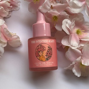 Illuminating Dewy-Finish Sakura + Cloudberry Facial Oil Serum-Glowing, Radiant, and Hydrated Glass Skin | Vegan, Cruelty-free, & Handmade