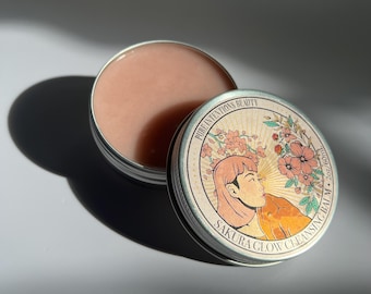 Sakura Glow Cleansing Balm | EASY WASH OFF (no residue) | Clear, Glowing, Glass Skin - Vegan Double Cleanser | Handmade | Cruelty Free