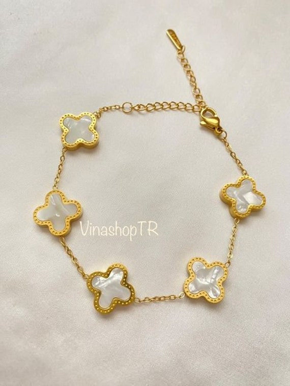 Beautiful Luxury Flower Blossom Monogram Charm Bracelet