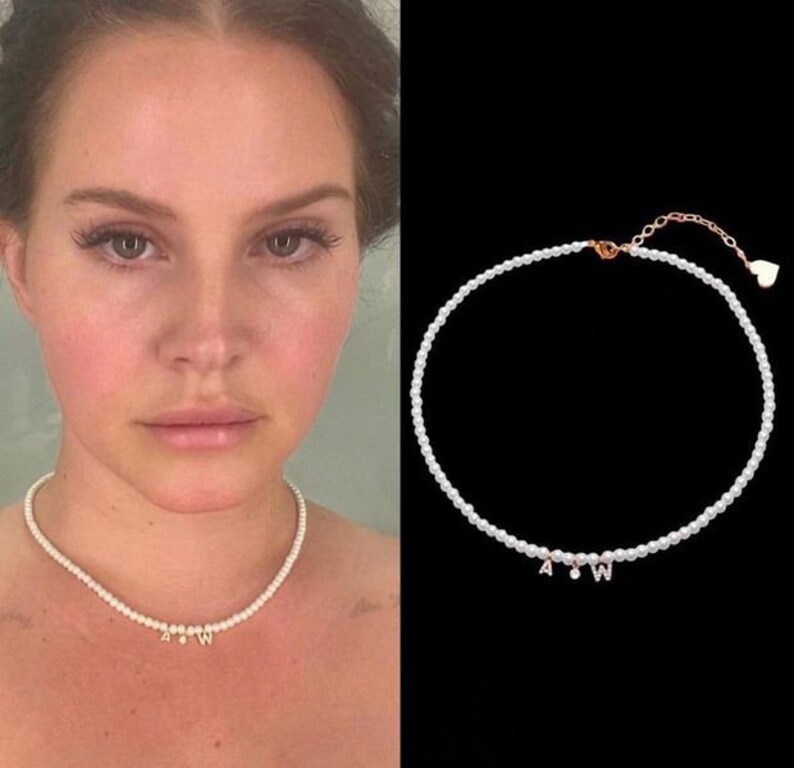 LDR Necklace Lana Del Rey A&W Beaded Necklace AW Necklace Etsy