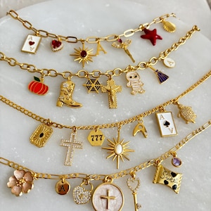 Build Your Own Custom Charm Necklace Sunmer Charm Necklace Customizable Charm Necklace Vintage Style Chunky Necklace lti Charm Necklace DIY