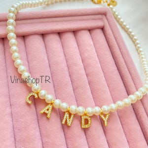 Del Rey Pearl Candy Necklace Beaded Choker, Del Rey Necklace, LDR Necklace, Del Rey Candy Pearly Beaded Necklace