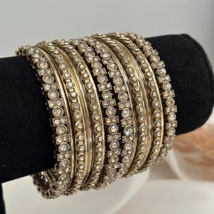 Stone antique gold kade metal bangles se/indian bangles/punjabi bangles set, chuddis bangles/metal bangles/kadas/bracelet indian bracelets