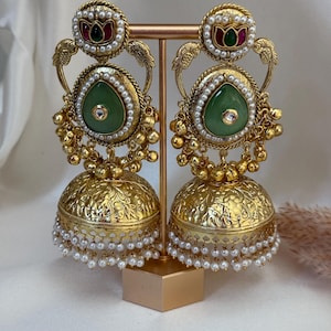 Oxidized earring/oxidized jhumka jewelry/german silver gold jhumki boho indian jewelry afgani navratri diwali german silver festival jewelry