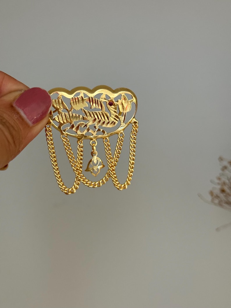 Punjabi traditional piple patti hair pins/punjabi hair accessories/gold hair pins/traditional punjabi jewelry/indian hair accessories/piple image 3