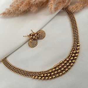 Gold imitation Necklace Kundan  Juli set kundan necklace set/kunda jewelry  jewellery south indian gold mirror choker desi punjabi wedding