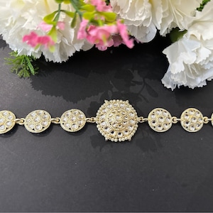 Kundan sheeshphool mathapatti/kundan mathapatti tikka sheeshphool/kundan hair accessories/kundan head band sheeshpatti matha patti indian