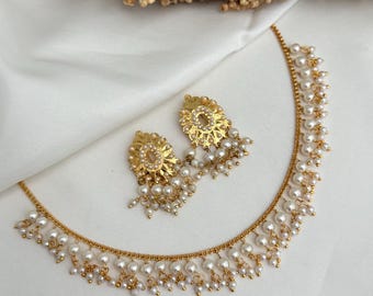 Perle Jadau/parure jaggo multi-traditionnelle/parure tikka multicolore légère/parure tikka jadau/parure jadau rose/parure patti pépins/bijoux jadau desi