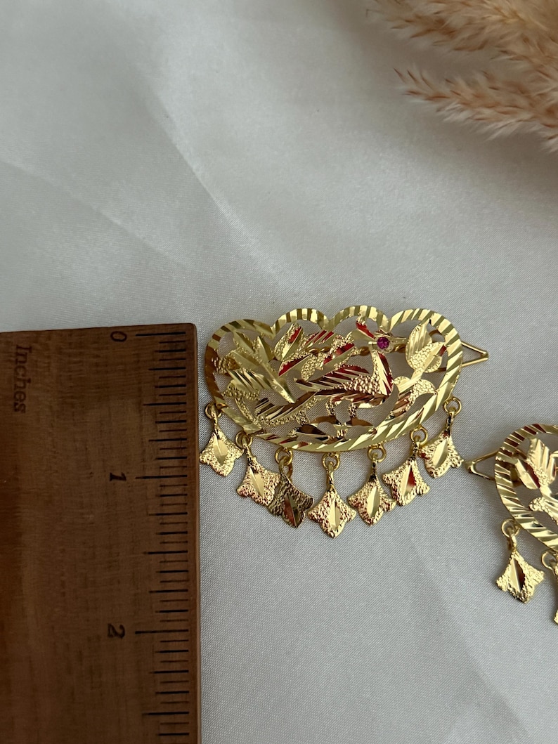 Punjabi traditional piple patti hair pins/punjabi hair accessories/gold hair pins/traditional punjabi jewelry/indian hair accessories/piple image 6