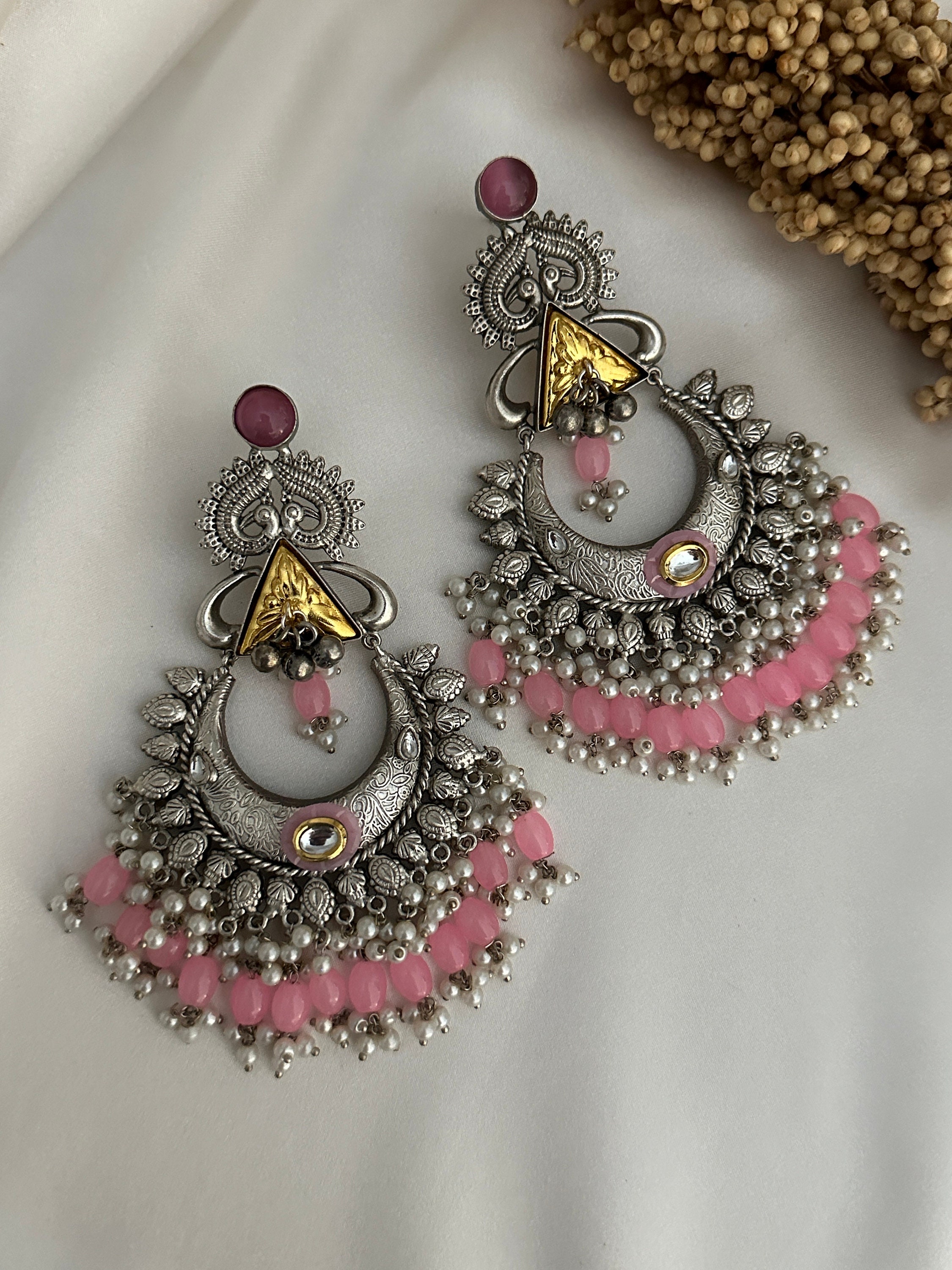 Heavy oxidized earrings deals