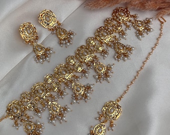 Jadau Choker Tikka Set: Indian Jewelry, Punjabi Style