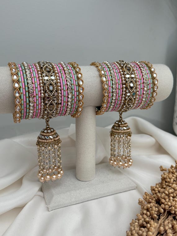Set Di 22 Bracciali Rigidi Oro Con Strass - Gioielli Indiani Bollywood Per Donna, Bracciali Sottili A Cerchio, Ideale Per Sposa E Abiti Da Cerimonia