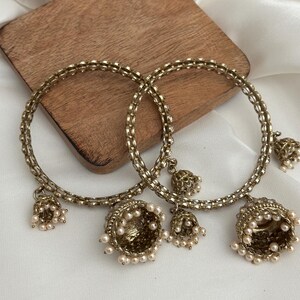 Jhumki Bangles Set: Indian Stone Bangles, Punjabi Jewelry