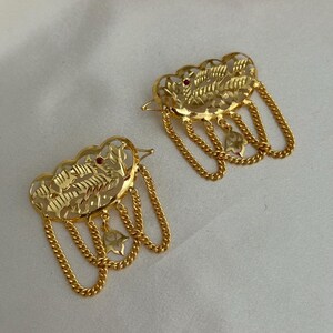 Punjabi traditional piple patti hair pins/punjabi hair accessories/gold hair pins/traditional punjabi jewelry/indian hair accessories/piple image 2