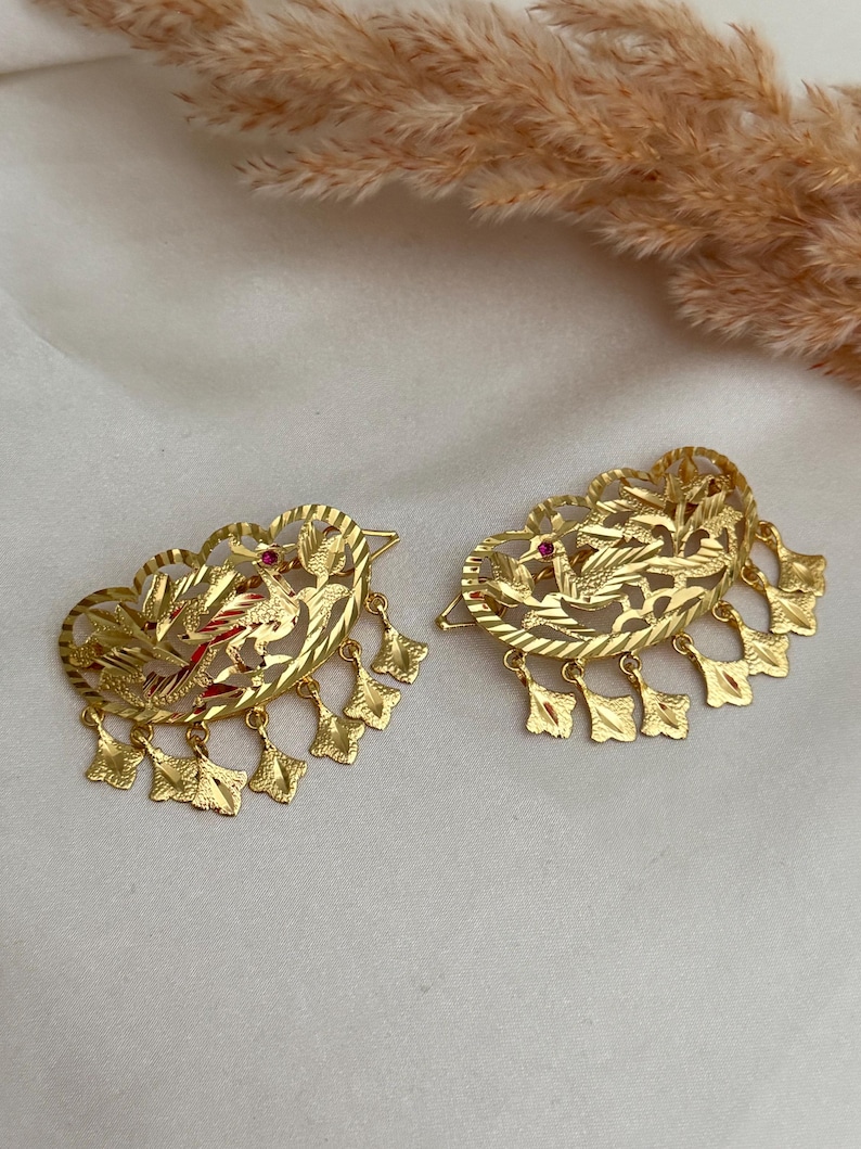Punjabi traditional piple patti hair pins/punjabi hair accessories/gold hair pins/traditional punjabi jewelry/indian hair accessories/piple image 5