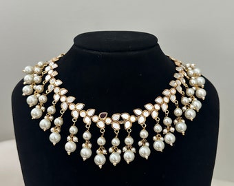 traditional punjabi jago pipple patti necklace set/indian gold tikka set/jadau  tikka set/ jadau set/pipple patti traditional punjabi jewelr