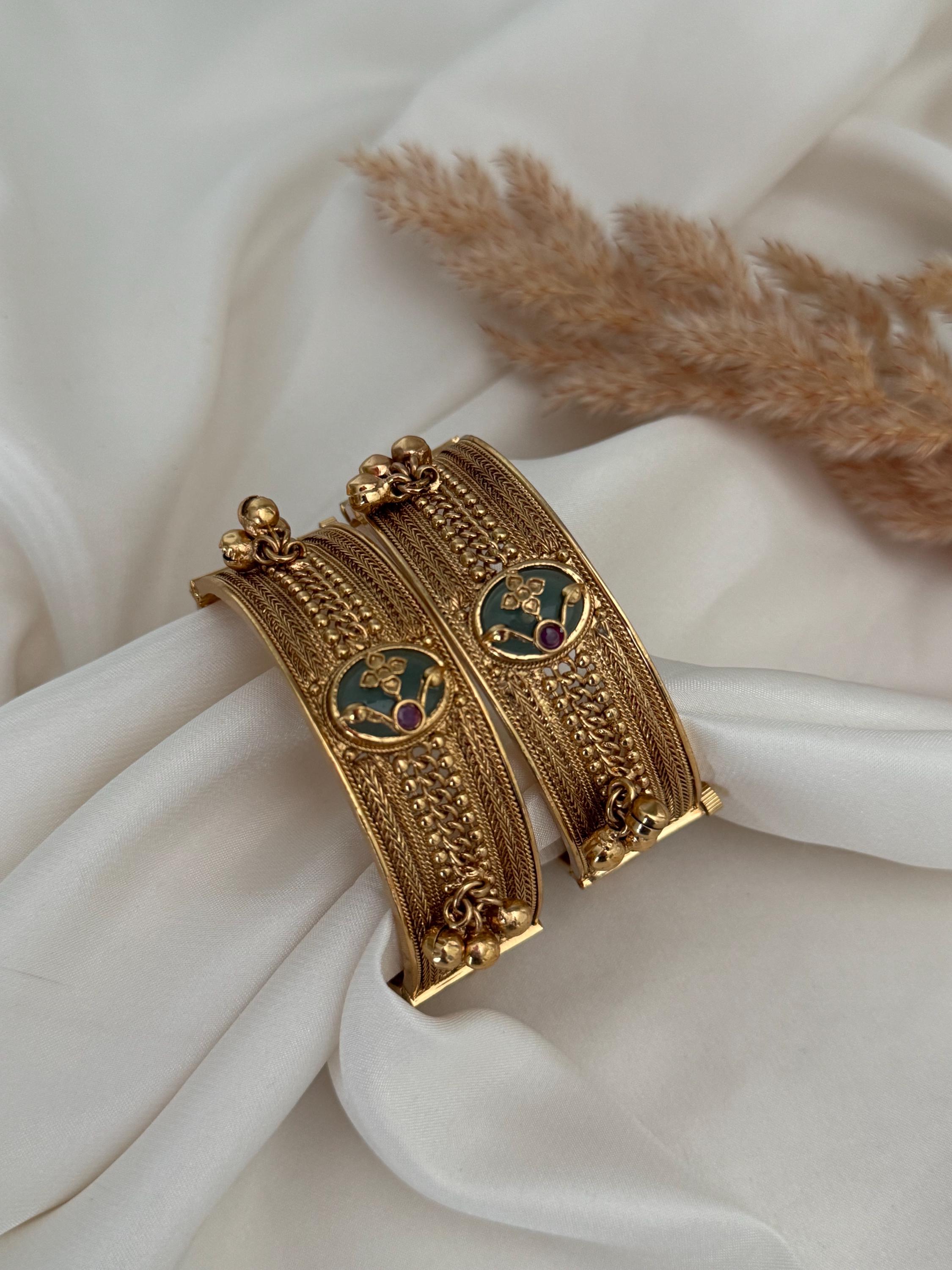 指輪・リング IndianJewelry BANGLE/RING Heritage Brass Screw Gajre Kade Bangles Se/indian Bangles/punjabi