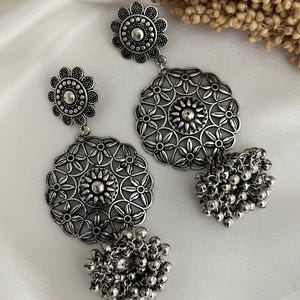 Oxidized jhumka  earrings oxidized indian oxidized jewellery/oxidized boho jewelry set oxidized  set indian afgani jewellery oxidized jewell