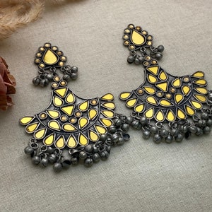 Oxidized earrings/pearl oxidized jewelry/oxidized earrings/oxidized jewellery indian jewelry/afgani jewelry/oxidized jewelry german silver