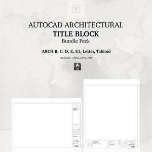 AutoCAD Professional Architecture Title Block Template Bundle - Minimalist template for Architects and Designers - AutoCAD DWG + DWT + PDF