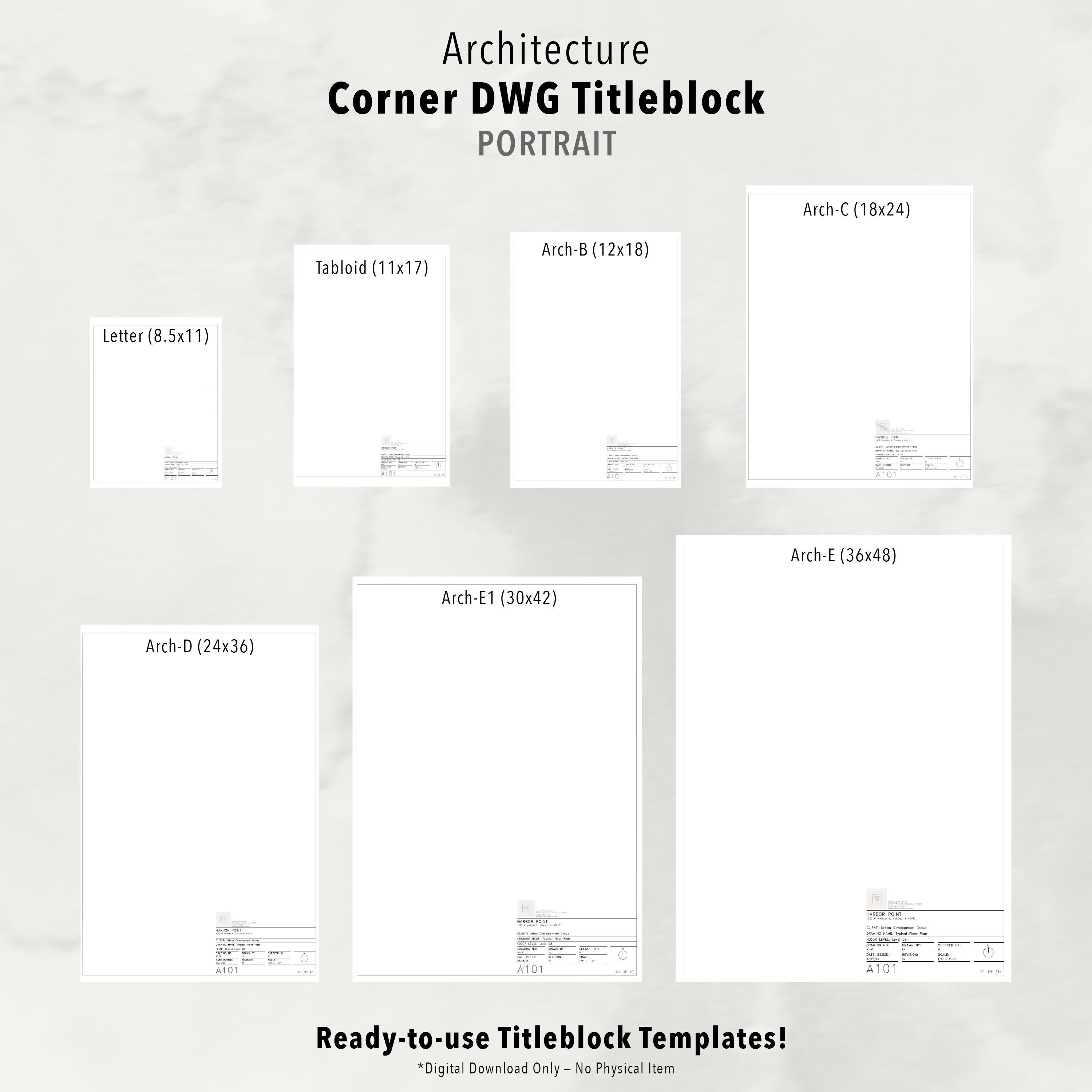 Autocad Title Block Template Bundle: Architect & Designer DWG, DWT, PDF ...