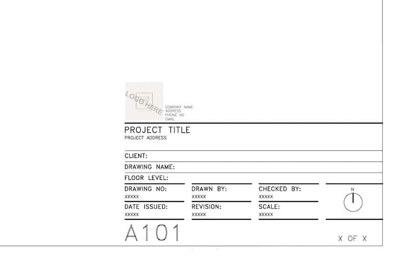 Autocad Template Example Autocad Title Block Template Bundle: Architect & Designer DWG, DWT, PDF ...