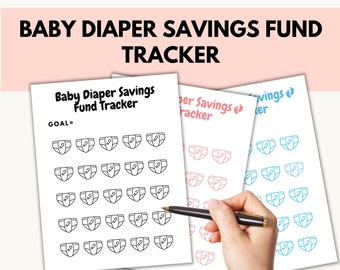 Baby Diaper Savings Fund Tracker, Baby Diaper Savings Fund Tracker for New Moms, Diaper Savings Fund Tracker for Newborn, Savings Challenge