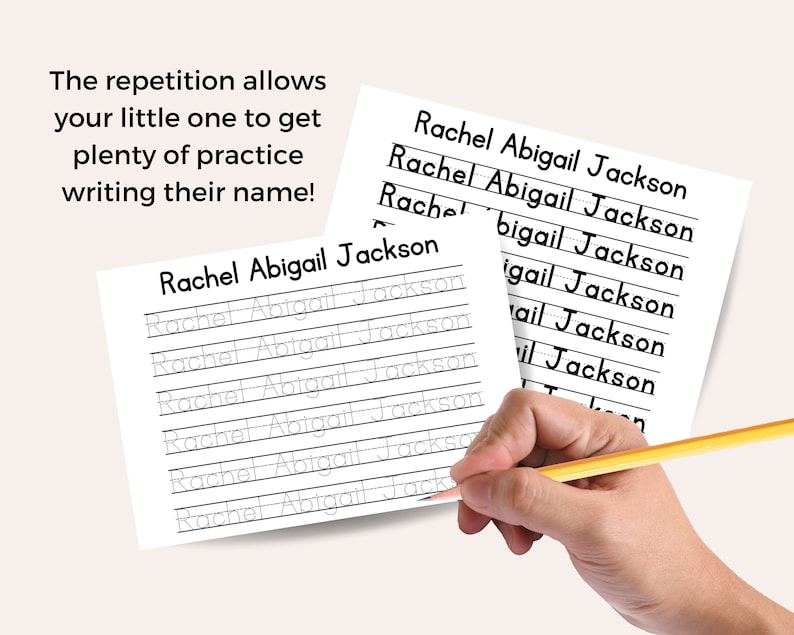 Name Writing Grid Custom Name Tracing Sheet, Handwriting Practice, Personalized Tracing ...
